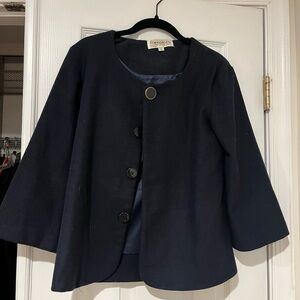 Francesca's Navy Bow Back Jacket
